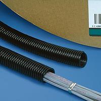 Panduit CLTS75N-C ທ່ອງທີ່ຍືນຍາວ, ທີ່ມີລູກຄວບທີ່ແຂງແຈ້ງ SOLID CORR TUBING ສີດຳ 100FT SPOOL