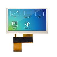 Riverdi SM-RVT43HLTNWN00 ຈໍ TFT LCD 4.3" RGB, ແສງສວ່າງສູງ, IPS, ບໍ່ມີການສະຕິດສອດ