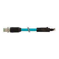 Murrelektronik 7700-51101-S4X0200 ເຄັບເລີຍ Ethernet / ເຄັບເລີຍເຊື່ອມຕໍ່ M12 ຜູ້ຊາຍ 0 X-cod. / RJ45 ຜູ້ຊາຍ 0 Gigabit, TPE 4x2x26AWG SF/UTP CAT6a bu UL/CSA, CMR 2m