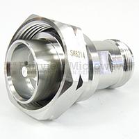 Fairview Microwave SM8214 Low PIM 7/16 DIN Male to 4.1/9.5 Mini DIN Female  Adapter (6 Ghz)