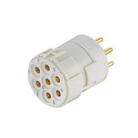 HARTING 09151072703 ຕົວເຊື່ອມມິດຕຣິກວົງກົມ Han M23 Signal, ແບບຜູ້ຍິງ 7 ຂາ ສໍາລັບການຕໍ່ສອງບົດບັນທຶກ pcb (7 ຕິດຕໍ່ 2mm)