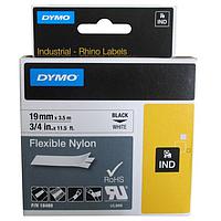 DYMO 63020767 IND ປ້າຍ Nylon ທີ່ມີຄວາມຍືດຫຍຸ່ນສີຂາວ (19mm x 3.5m)