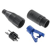 Amphenol Audio AC3MCPJ ຕົວເຊື່ອມສາຍສະເພາະ 3 ໂພນ XLR ຜູ້ຊາຍ ຕົວເຊື່ອມສາຍ ປະກອບດ້ວຍ Thermoplastic Shell ຕິດຕໍ່ ກັບຄລັມປ້ອງສາຍຂະໜາດໃຫຍ່ ສີດຳ