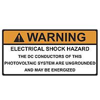 HellermannTyton 596-00588 ເປັນປ້າຍແສງອາທິດ Solar Label, WARNING ELECTRICAL SHOCK HAZARD, 4.125" x 2.0", VL, ສີສົ້ມ/ຂາວ, 50/ມ้วน