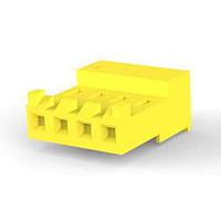 AMP Connectors - TE Connectivity 3-643818-4 ກອງປົກຄຸມ Receptacle ປິດດ້ວຍ TABS 4P L.R. ເຫຼືອງ 20 AWG