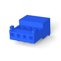 AMP Connectors - TE Connectivity 643815-4 ກອງຮັບສະຫນອງ 4P 26AWG TIN CLSD W/TAB WHT W/BLU STRP