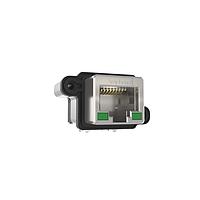 Amphenol Commercial Products MRJR9385MC ຕູ້ຕໍ່ແບບ Modular / ຕູ້ຕໍ່ Ethernet Harsh RJ45, Cat6A, IP67, ມຸມຂວາ, ມີໄຟ LED, ການດັບເກັບ Metric