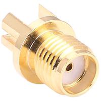 Linx Technologies - TE Connectivity CONSMA003.031-G ຕົວເຊື່ອມ SMA Fml Edge Mnt ສໍາລັບ 0.031 PCB, ທອງ