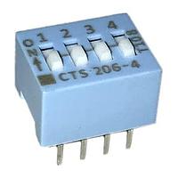CTS Electronic Components 206-4S ສະຫນາມສະລັບ DIP 4 ສ່ວນສະລັບ SPST