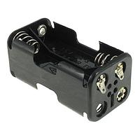 Eagle Plastic Devices 12BH343D-GR ຖານຖ້ວຍແບດເຕີຣີ 4 AA ມີແທບບິນດ້ວຍການບວດ