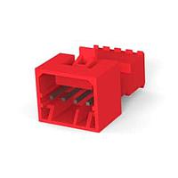AMP Connectors - TE Connectivity 3-647000-4 ປຸກຮາງ 04P22AWG MTA100 PSTD ASSY WHT W/RED STRPE