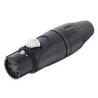 Amphenol Audio AX5FB ຕົວເຊື່ອມສາຍສະເພາະ 5 ແພວປຸກ F Plug XLR AX AudioCable Conn ສີດຳສຳເລັດການຕິດຕໍ່ stnd contact plating