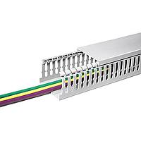 HellermannTyton 183-24025 ທ່ອສາຍແລະທ່ອທາງສາຍສະໄໝບໍ່ມີຮາລອກກິນ Slotted Wiring Duct & Cover, ບໍ່ມີການຕິດກັນ, 40mm x 25mm, ຊິ້ນ/ABS, ສີເທົາ, 48 m/ກ່ອງ