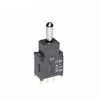 NKK Switches A18JP ປຸ່ມສະຫງວນຍ່ອຍປອດແລະປອດກັນນ້ຳ Process Sealed Subminiature Toggles (ON)OFF(ON) .248 BAT STRAIGHT PC .4VA