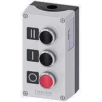 SIEMENS 3SU18530AD002AB1 ປຸ່ມກົດ ENC ເຫຼັກ, 3-ປຸ່ມກົດ, ສີດໍາ, ສີດໍາ, ສີແດງ