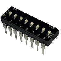 CTS Electronic Components 209-8MSD ສະຫນັບ DIP ຜ່ານຮູ, DIP SWITCH ທອງ, 8-ຂາ, ຕົວກະທົບລະດັບກາງ, ການປິດທ້າຍລຸ່ມ, ແບບຂາສົງກົງ, ບັດທຸບ TUBE