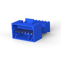 AMP Connectors - TE Connectivity 3-647002-6 ກອງປະກອບປະຕູ 06P PSTD RCPT ASSY ສີຂາວ ມີແຖວສີຟ້າ