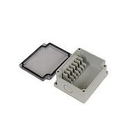 Bud Industries PTT-10680-C ກ່ອງຕໍ່ຕໍ່ບລັອກສະຕີເມນ 6 ດ້ານມີບລັອກສະຕີເມນດ້ານຊັ້ນກັບຝາປະກອບຊັດເຈນ (3.6 X 3 X 1.7 ນິ້ວ)