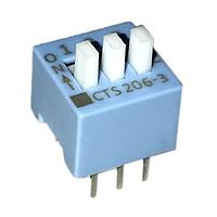 CTS Electronic Components 206-3ES ສະຫນາມສະລັບ DIP 3 ສ່ວນສະລັບ SPST
