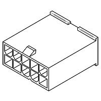 Molex 46999-0282 ປລັກ Shrouded MiniFitJr 16Ckt DR V0 ສີດຳ ບໍ່ມີຫນ້າຫູ
