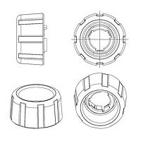 Grayhill 607703 ປຸ່ມຮູບລົດເລກກົງ, ປຸ່ມພາຍນອກ ພາຍນອກ ສີດໍາ 60C ສາຍສະບັບ 7 ນິ້ວ