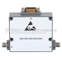 Fairviewmicrowave SDA-060-060-0025-SMA 0 to 60 dB 8 Bit Programmable TTL Controlled Step Attenuator With a 0.25 dB Step SMA Female To SMA Female From 30 MHz To 6 GHz