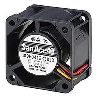 Sanyo Denki 109P0424R3023 ພັງລົມ DC Axial, 40x40x28mm, 24VDC, ລູກຄວາມລົງສຳລັບສາຍນໍາ, cUL/TUV Certified