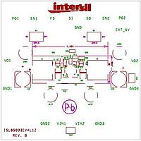 Intersil ISL85033DUALEVAL1Z ຊຸດພັດທະນາ ISL85033 EVALRD1 2 8LD TQFN DL CH O/P