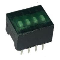 CTS Electronic Components 208-4ST ສະຫນັບ DIP DIP switches/SIP switches, SPST, SLIDE ACTUATOR, 4 POS, Thru-Hole, BOTTOM AND TAPE SEALED, TUBE, OFF