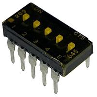 CTS Electronic Components 209-5MST ສະຫນັບສະຫນູນ DIP SPST 5 ສ່ວນຂອງສະຫນັບສະຫນູນ