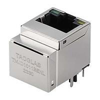 Taoglas TMJD1011BENL ຕົວເຊື່ອມຕໍ່ມາກເນຕິກ RJ45 ICM, 10/100 Base-T, 1x1, ຕັ້ງຕົ້ນ, 8 ຂາ THT, T+CMC, ປົກກັນສະຫນາມດ້ວຍຂັ້ນ, LED, ລະດັບການຄ້າ