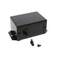 Hammond Manufacturing 1411FBDBK ກອງປົກຄຸມ Utility - 3.2 x 2.2 x 1.6" - ອະລູມິນຽມ ສີດຳ ມີ Flanges
