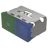 EAO 03-902.5/6 ເປີດຮາດແວຣເລນສ໌, 18 mm x 38 mm, ແສງສະຫວ່າງ, ສີຂຽວ-ນ້ຳເງິນ, ພ້ອມພັກ, ພລາສຕິກ