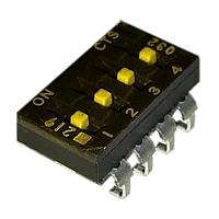 CTS Electronic Components 219-4MSTJR ສະຫນັບ DIP 4 ຕໍ່. ຄວາມສູງກາງ ການປິດທ້າຍດ້ານລຸ່ມ ເທັບ J Ben