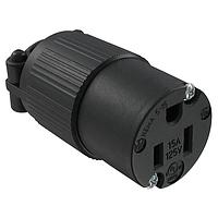 Qualtek Electronics Q-712 ປຸ່ມຮັບ 15A/125VAC WIRNG DEV NEMA 5-15R ສີດຳ