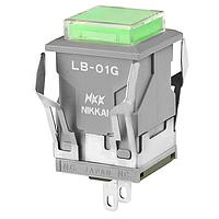 NKK Switches LB01GW01-5F24-JF ຕົວຊີ້ວັດຕົວຕິດຕູ້ / ຕົວຊີ້ວັດສະຫນອງສະຫນາມ ຮູບສີ່ແກ້ວ ສີເທົາ ຮ້ອງແສງ LED ແບບ 24V ສີຂຽວ ຝາ CLR/GRN