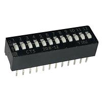 CTS Electronic Components 208-12S ສະຫຼັບ DIP 12 ສ່ວນສະຫຼັບ SPST