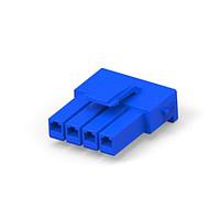 AMP Connectors - TE Connectivity 316501-6 ຮອງສະໜອງສາຍແລະຮອງສາຍສະໜອງ POWER D/LOCK PLUG HSG 4P ສີຟ້າ