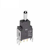 NKK Switches A13JB ປຸ່ມສະຫງວນຍ່ອຍປອດແປງ Process Sealed Subminiature Toggles ON-OFF-ON .248 BAT STRT BRKT PC .4VA