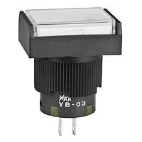 NKK Switches YB03KW01-5C05-JB ເລດ RECT BSHG MOUNT 5V ແດງ LED CLR/WHT CAP