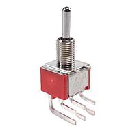 E-Switch 100DP1T1B1M6QE ສະຫນັບສະຫນູນ Toggle TOGGLE, 5A 120VAC/28VDC, DPDT On-On, ຕິດຕັ້ງແຜ່ນ, ມຸມຂວາ PC Pin