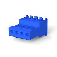 AMP Connectors - TE Connectivity 3-641243-4 ການປະກອບ Receptacle 04 CIR MTA-100 CONN BLUE LF