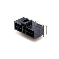 Molex 105314-1214 Shrouded NanoFit RA Hdr TH DR 14Ckt 0.38um Au Blk