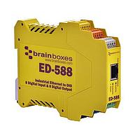 Brainboxes ED-588-X100M Ethernet ເປັນ Digital I/Os ETHERNET 8 DIGITAL INPUTS + ແລະ 8 digital outputs (ຊຸດ 100 ຜະລິດຕະພັນ - ບໍ່ມີ CD, ບໍ່ມີຄູ່ມື - ຊຸດບໍ່ສາມາດແຍກໄດ້)