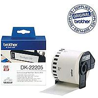 Brother DK-22205 paper roll (62mm x 30.48m), black and white background