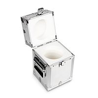 KERN 317-140-600 ກະຕ່າປົກປ້ອງອາລູມິນຽມສໍາລັບນ້ຳໜັກແຕ່ລະອັນ (ຮູບຊັ້ນເປັນເສັ້ນກ້ອງ/ກະຕ່າຂະໜາດນ້ອຍ, 10 kg)