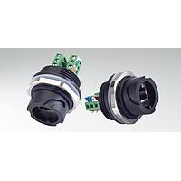 Amphenol CONEC 17-110724 ວົງກົມ RJ45-IP67 Cat.5e MetPlsTBSHLw/sl wCAP