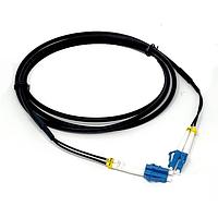 Megladon Manufacturing 1ZDD253-005M ສາຍເສັ້ນແຟບເອັດ Fiber Optic Cable Assemblies SINGLEMODE LCUPC/LCUPC Duplex Indoor/Outdoor Patch Cord FTTA ສີດຳ 6in/2mm Fanout, 5 Meter
