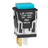 NKK Switches LB15SKG01-G ປຸ່ມກົດສະແກນ ON-(ON) ຝາສີຟ້າສີສີ່ຫຼັກ
