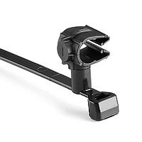 HellermannTyton 156-01775 ສາຍຜັດມາດຕະຖານ MOC Clip, 7 mm, ປະກອບເຂົ້າກັບ T50SMVC Swivel Tie, PA66HIRHSUV, ສີດຳ, 2000/ctn